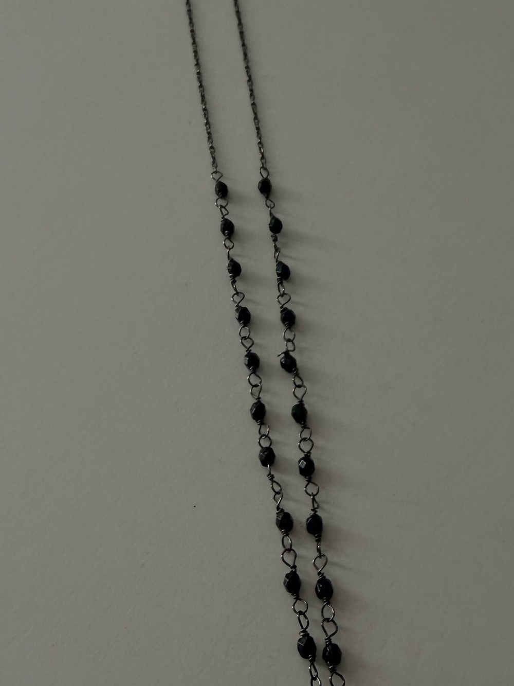Source Unknown Black Beaded Link Necklace